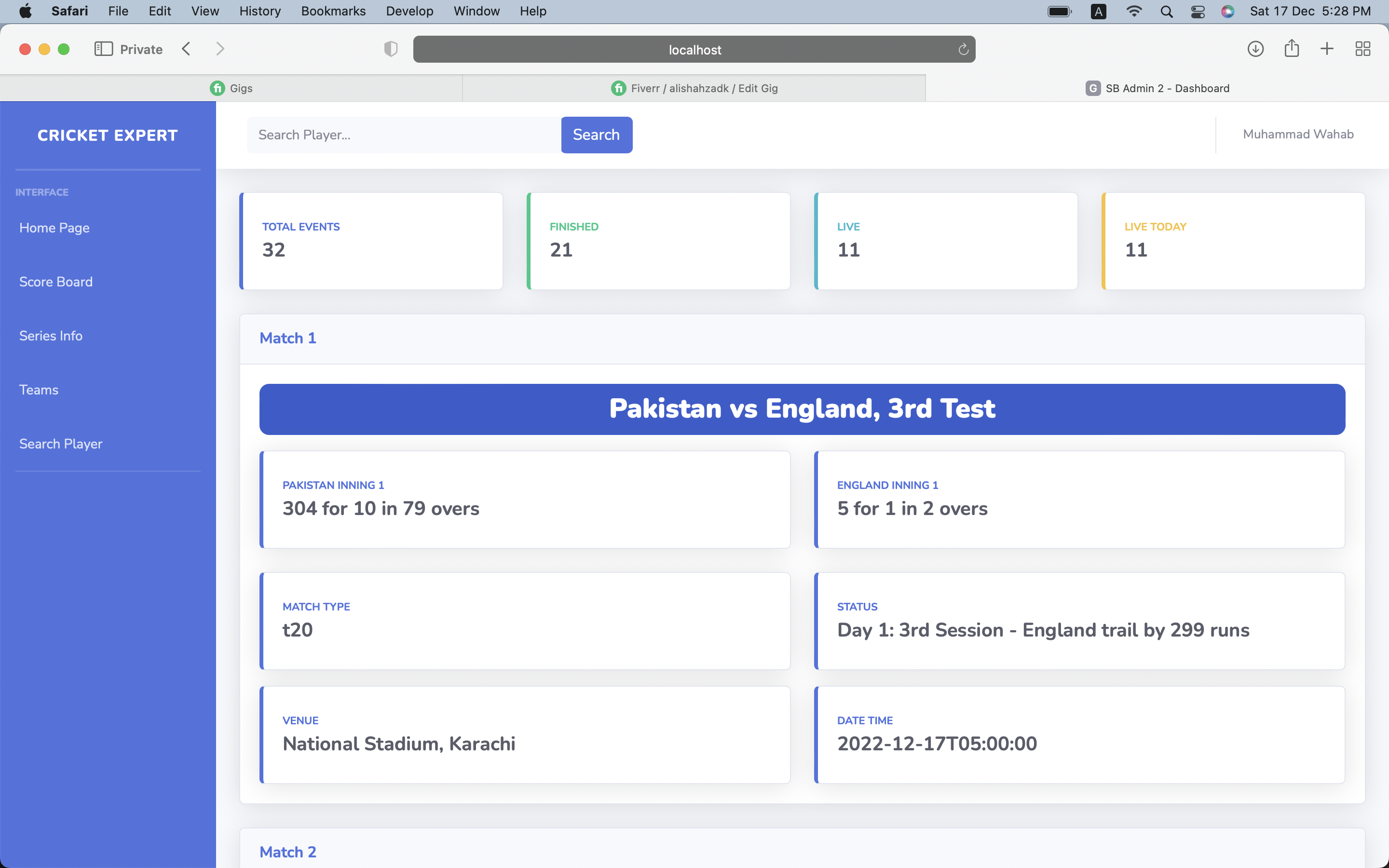 Cricket Update Application