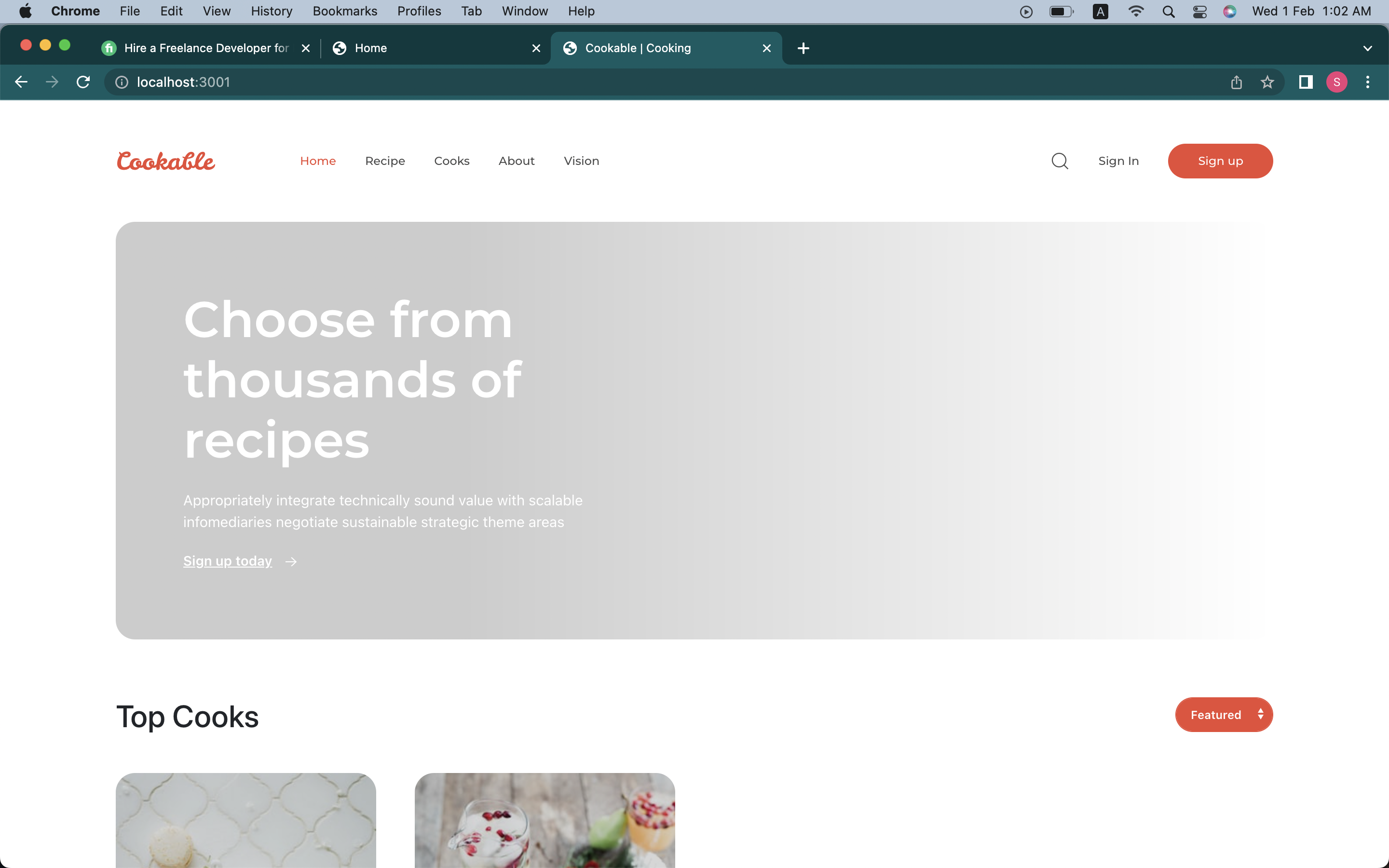 Cookable Webapp like Fiverr